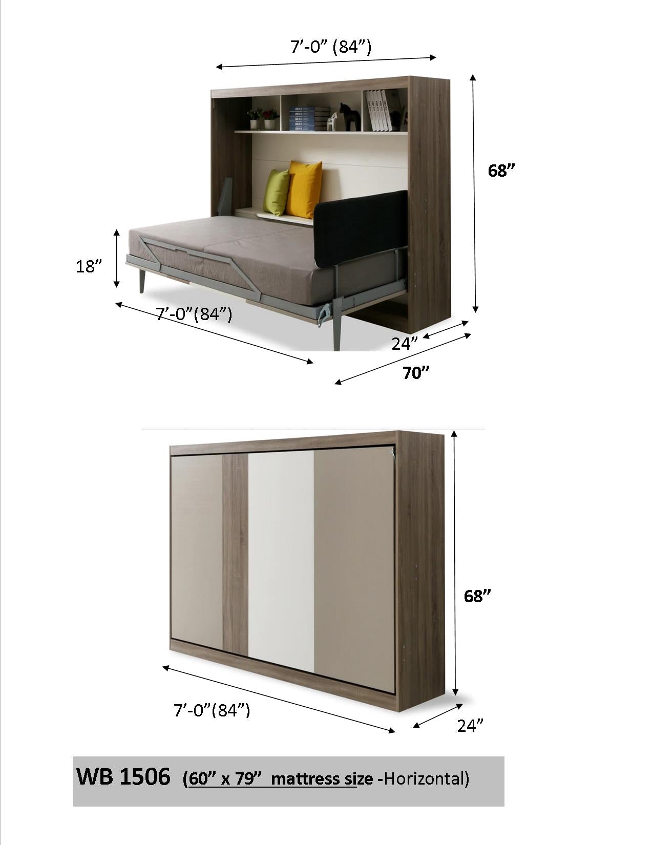 Murphy Bed WB1506 Queen