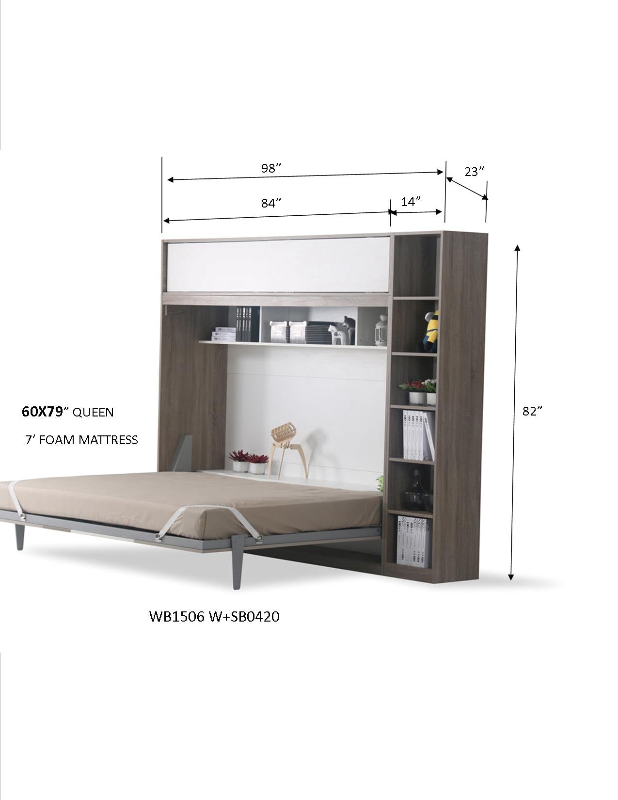 Murphy Bed WB1506-W+SB0420