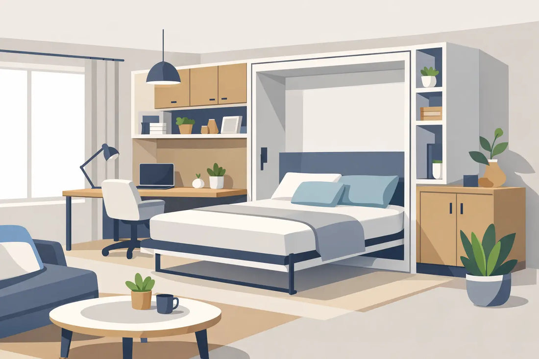 Estudio moderno con cama Murphy: cómo lograrlo