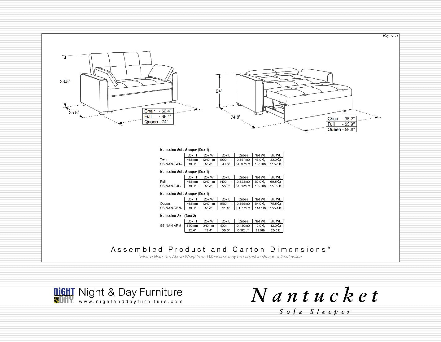 Full Serta sofa bed AGUSTINE